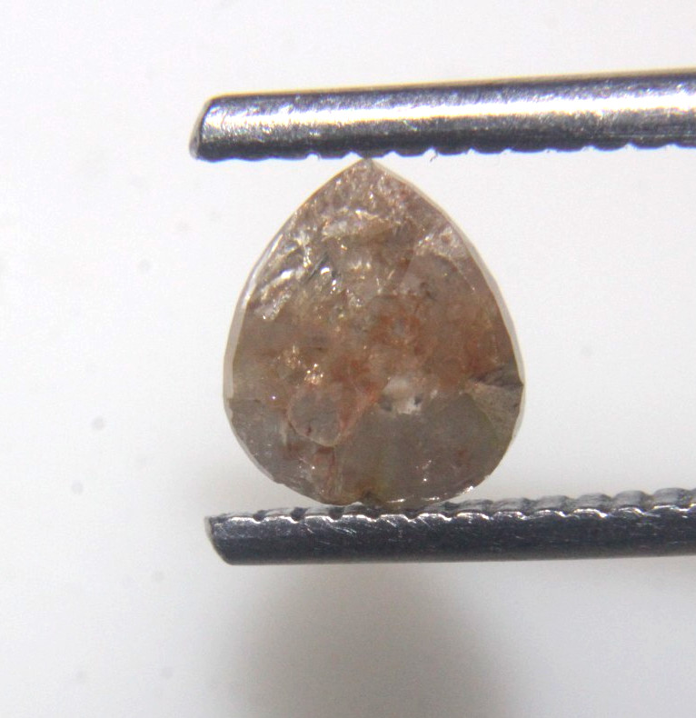 1.23Ct Natural Real Pear Shape Brown Red Color Rose Cut Diamond 7.21×6.22×3.44MM