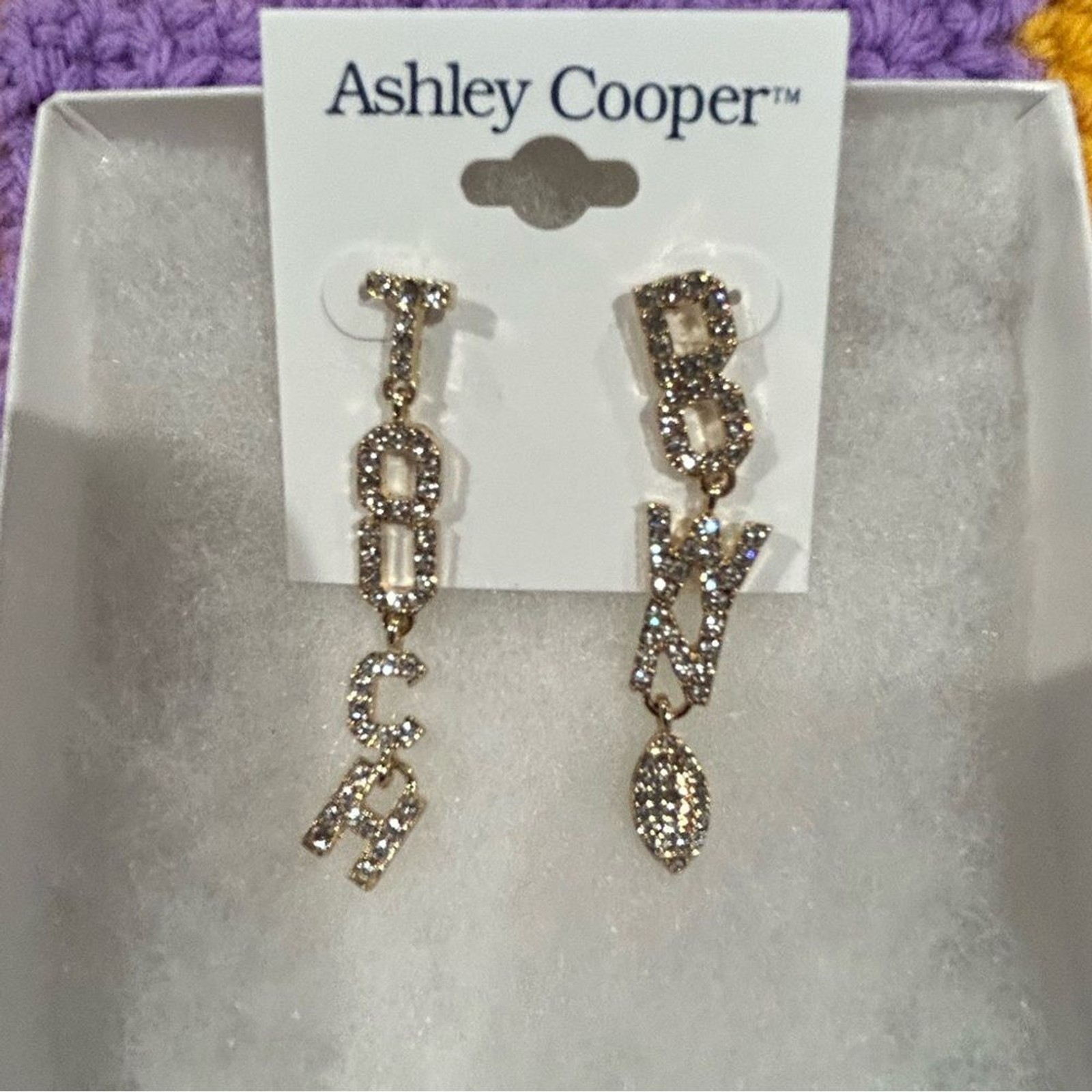🏈Ashley Cooper™ Gold-Tone Touch Down Football Dangle Earrings🏈