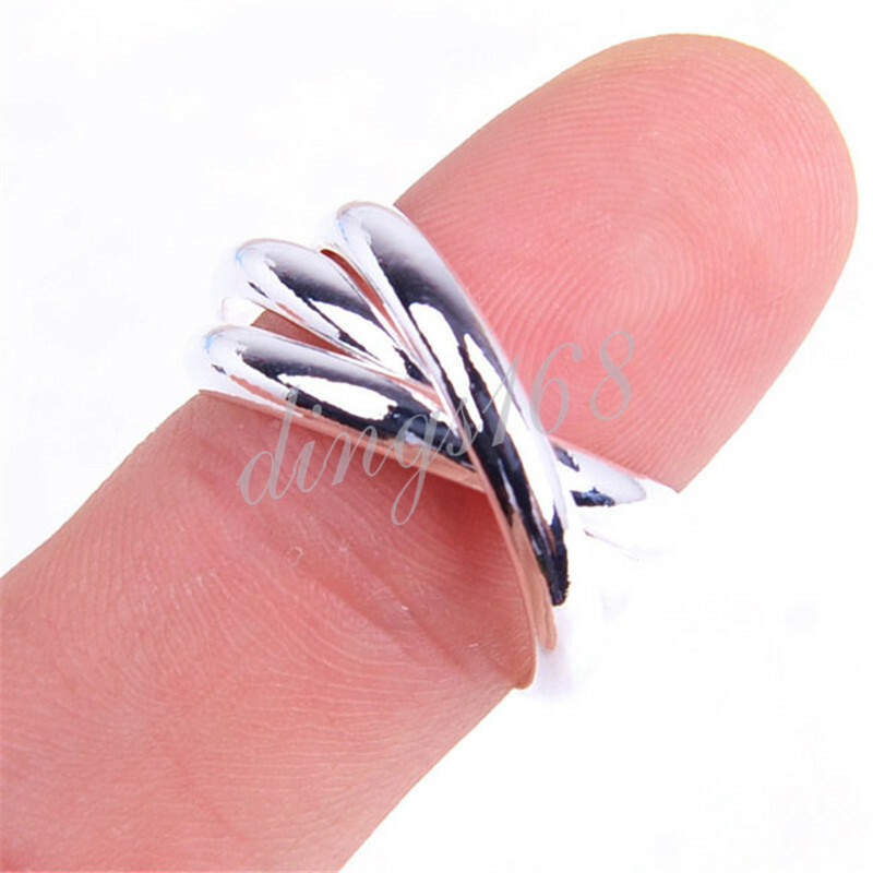 925 Sterling Silver Nickle/Lead Free Triple Rolling Band Ring, Size 6 – 10, H666