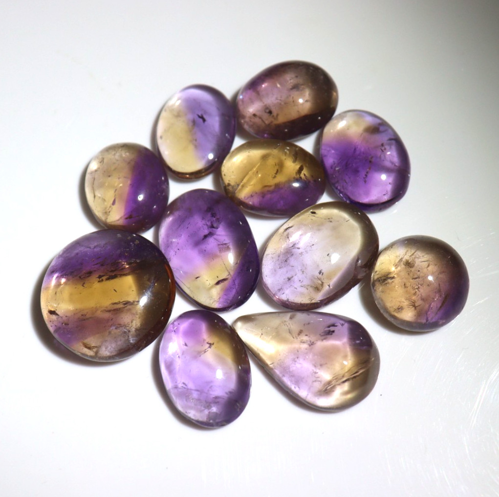 Ametrine Cabochon Bio Color Gemstone All Shape Available 15–30 mm Size