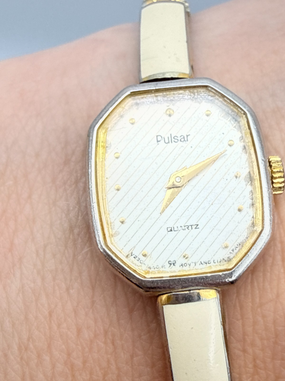 Vintage Pulsar Two-Tone Octagonal Ladies Watch Quartz Untested