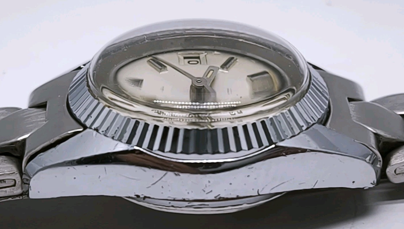 Vtg 1970s Dogma Deluxe Automatic Steel Bracelet 22mm Ladies Watch Cal ETA 2551
