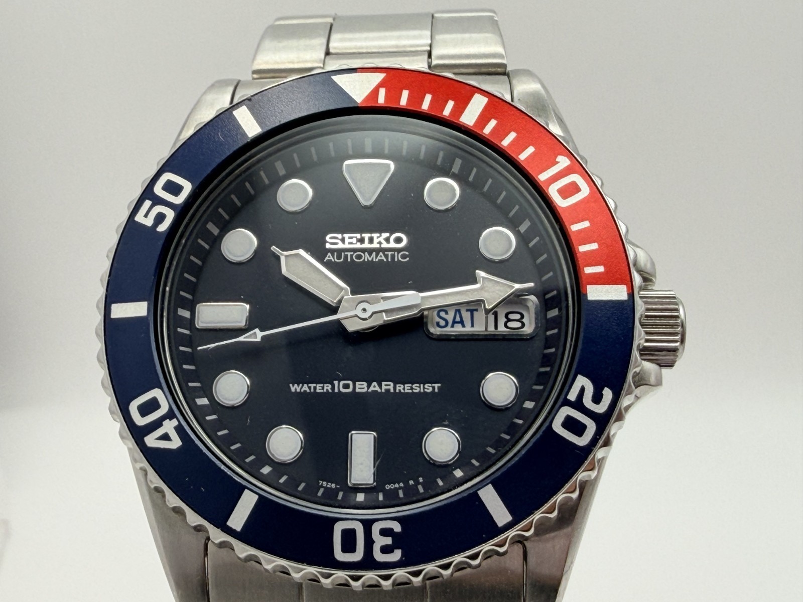 [Near MINT] Seiko Diver 100m SKX033 7S26 -0040 Pepsi Automatic Mens Watch