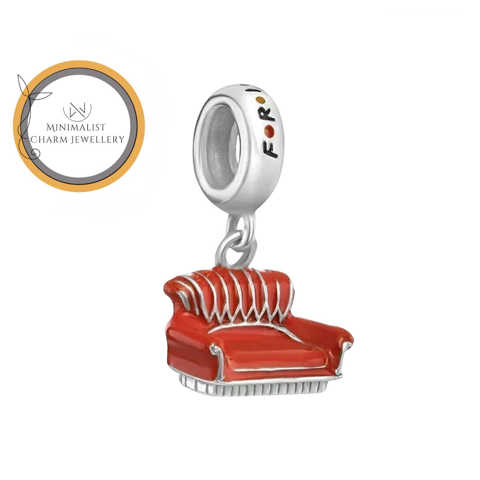 Friends Couch Charm For Bracelet, Red Couch Charm, Central Perk Charm