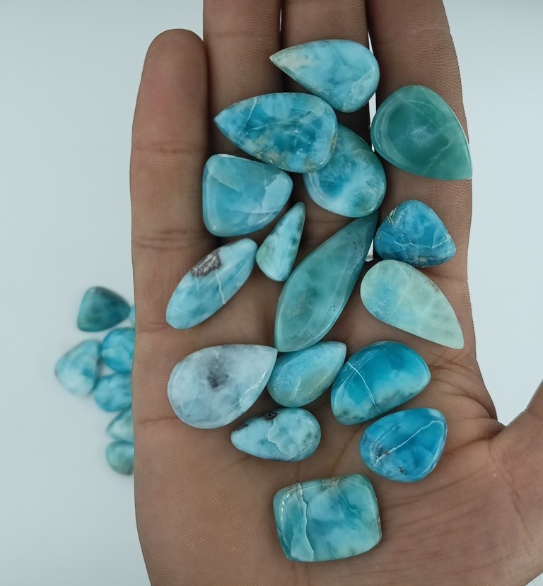 Quality AAA+ Natural Larimar cabochon gemstones For Jewelry Making 71394