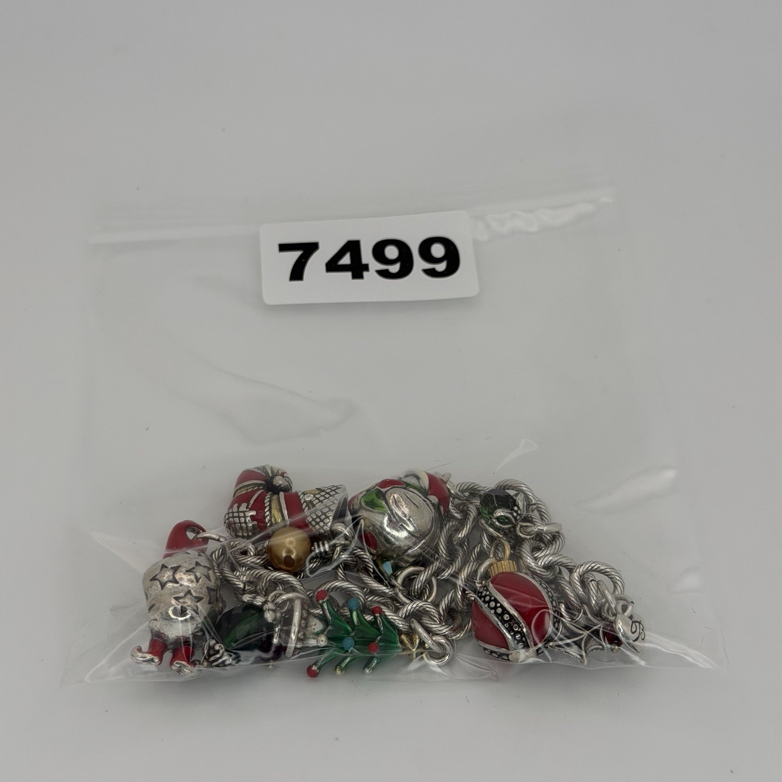 Brighton Christmas Memories Charm Bracelet Santa Tree Ornament Stocking 7”