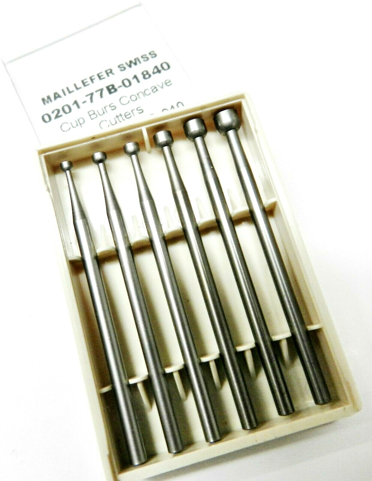 Cup Burs Set of 6 Sizes 018-040 Concave Cutters 018, 023, 025, 030, 035, 040