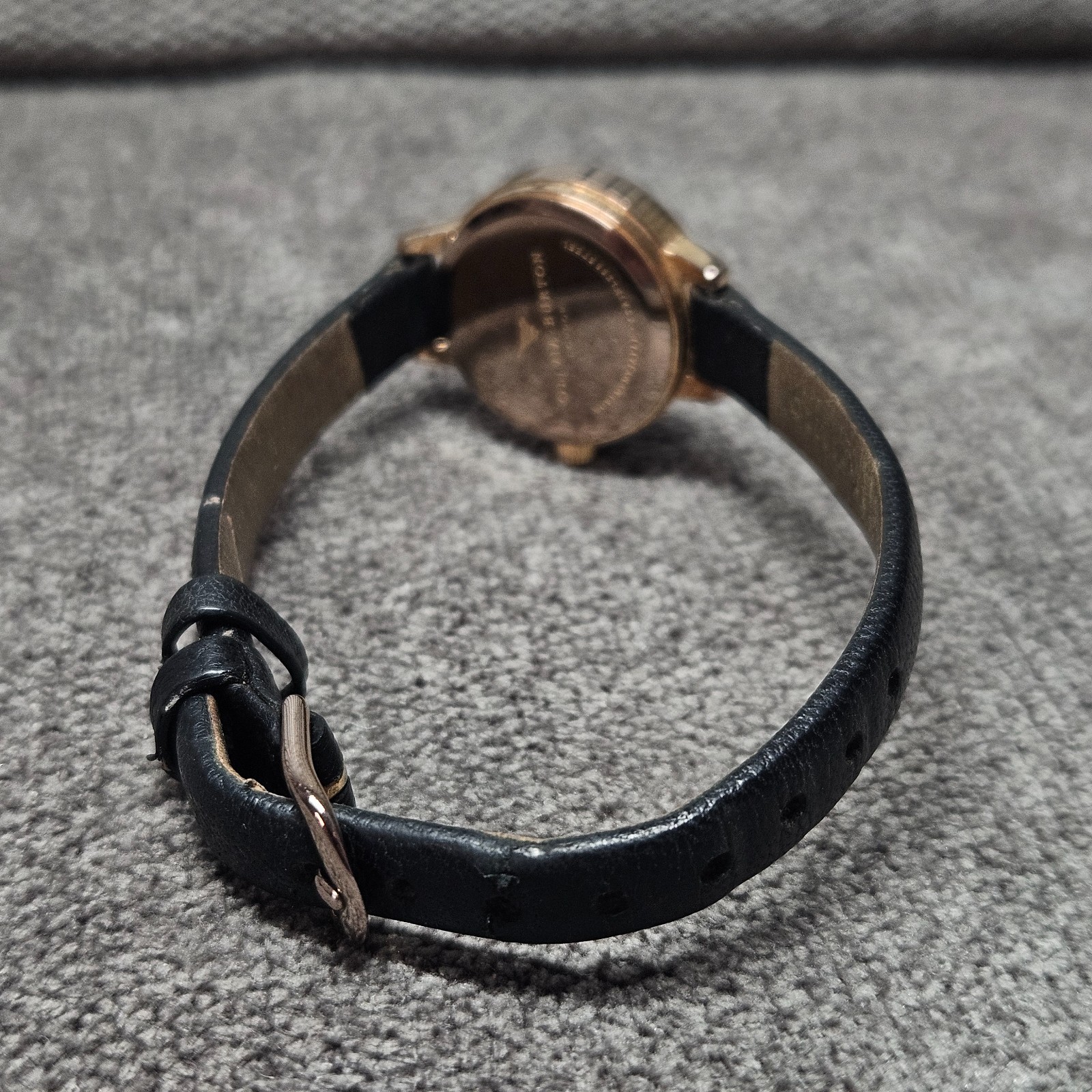 OLIVIA BURTON OB14MC31 Ladies Rose Gold Quartz Watch Black – Used / New Battery