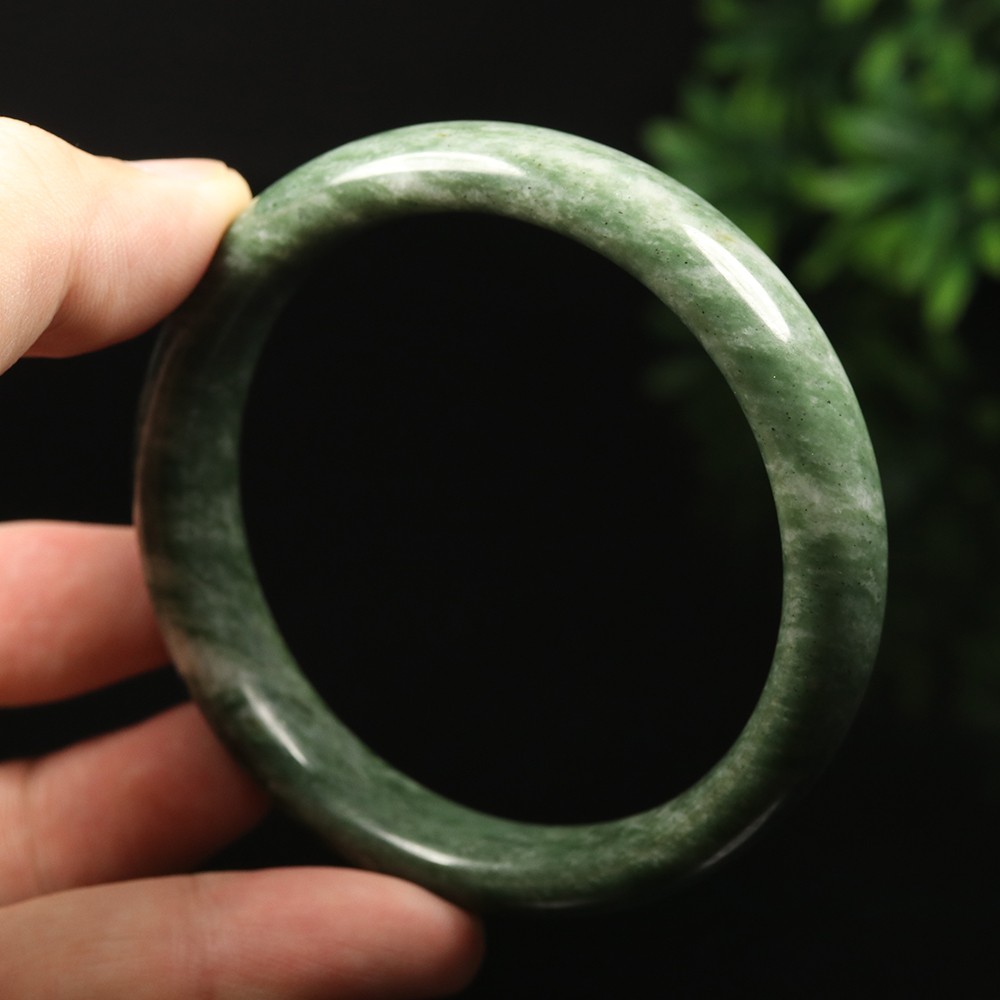 62mm Grade A 100% Natural Green Jade Bangle Bracelet Chinese Guizhou Jade V0888