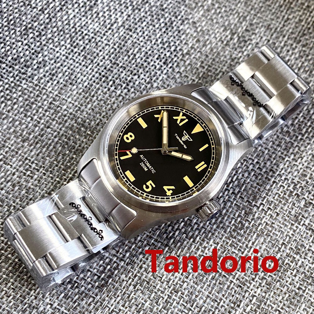 Tandorio 36mm Retro Pilot Sapphire California Dial NH35A 200m Diving Men Watch