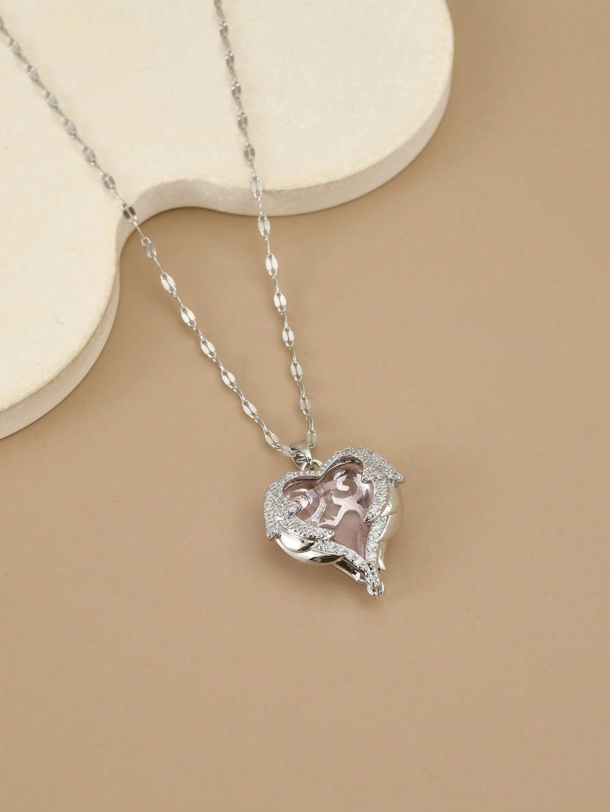 Heart Necklaces Love Gifts For Girls Angel Wings Pendant Chain for Women Mystic