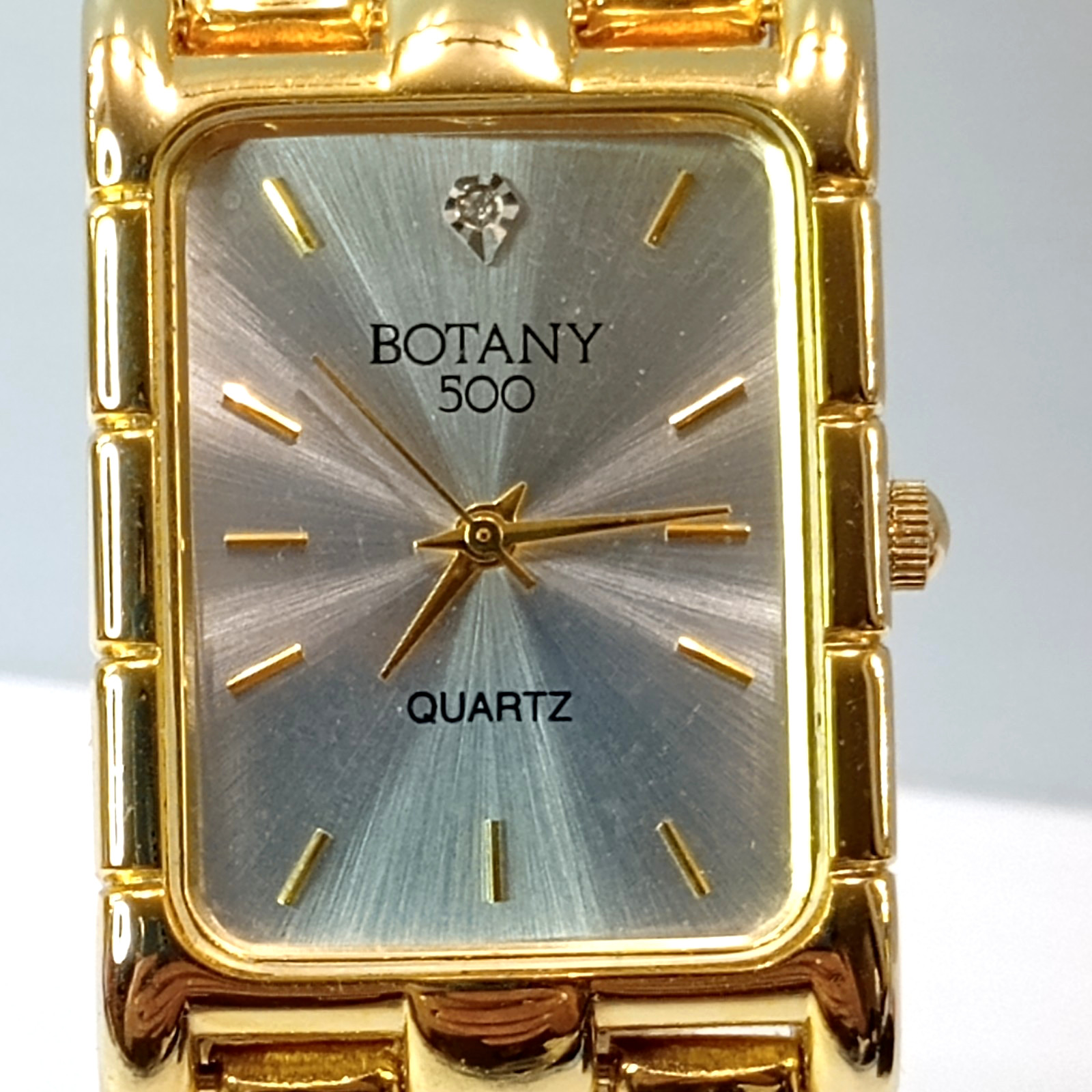 Botany 500 Gold Tone Quartz Watch Rectangular 24.7mm Bracelet New Battery