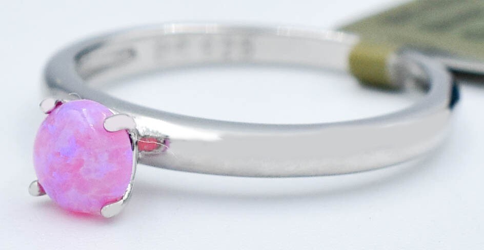 GENUINE 0.57 Cts PINK OPAL SOLITAIRE RING SOLID .925 STERLING SILVER – NWT