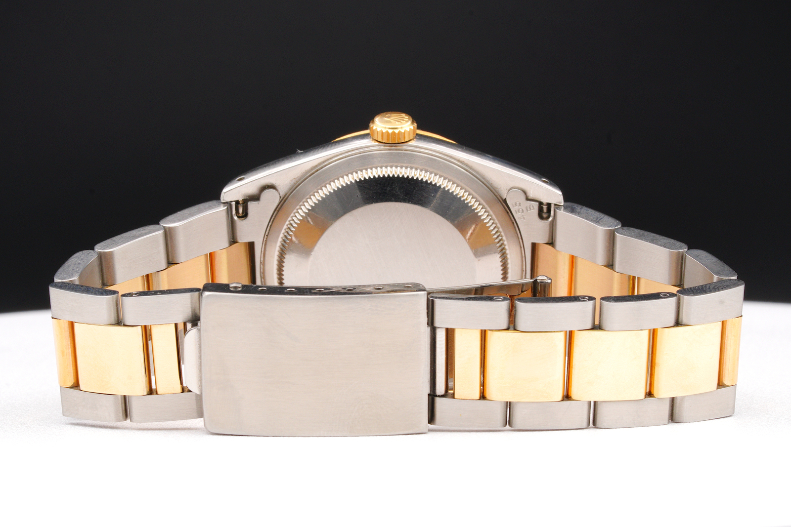 Mens Rolex 2Tone Yellow Gold Stainless Steel Datejust Gold Diamond Dial 16233