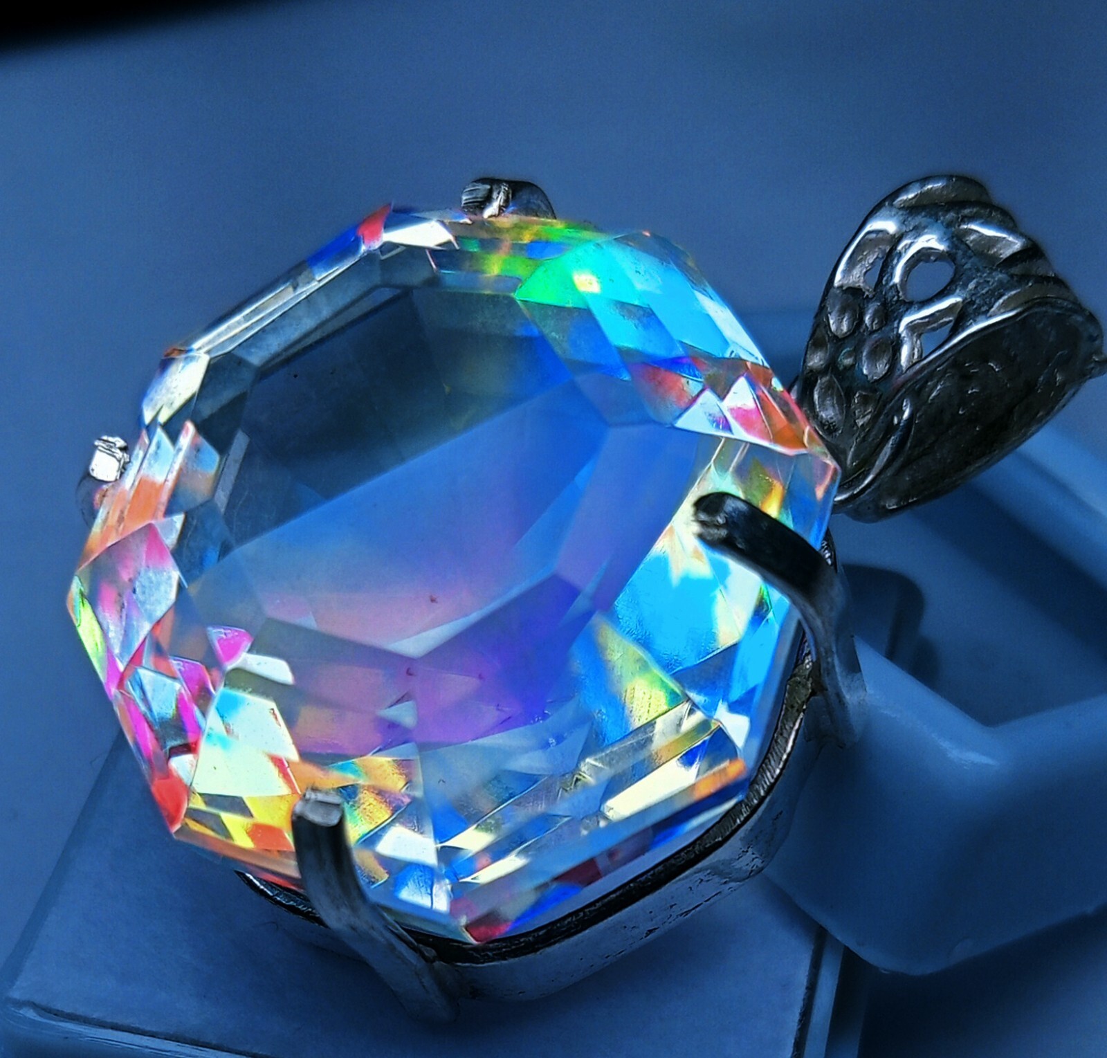 Mystic Topaz Fancy HexaCut 78.30 Ct Natural Loose Gemstone Pendant EGL Certified