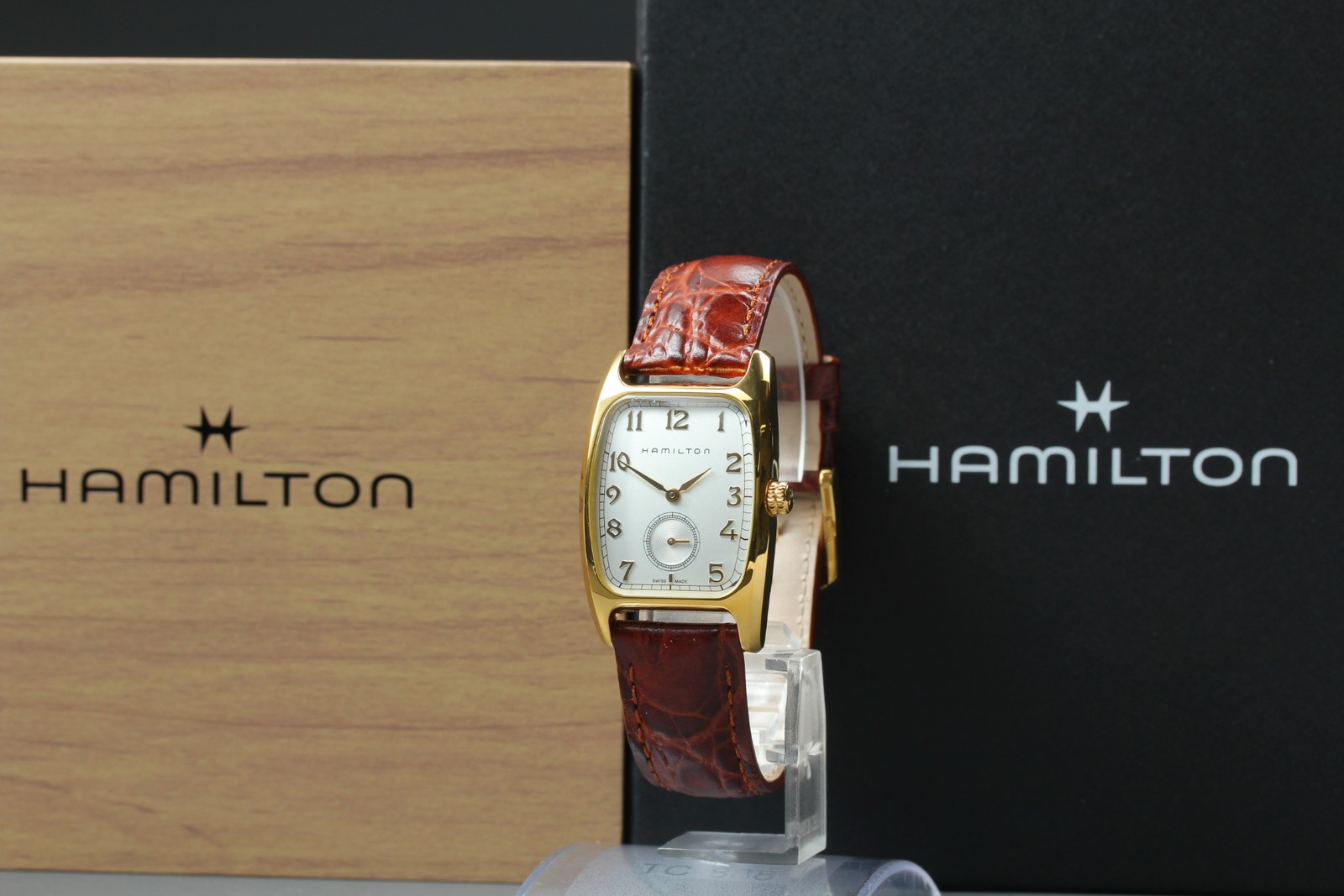 HAMILTON Boulton H134310 27mm Gold Small Second Qz Men’s Watch [Near MINT w/Box]