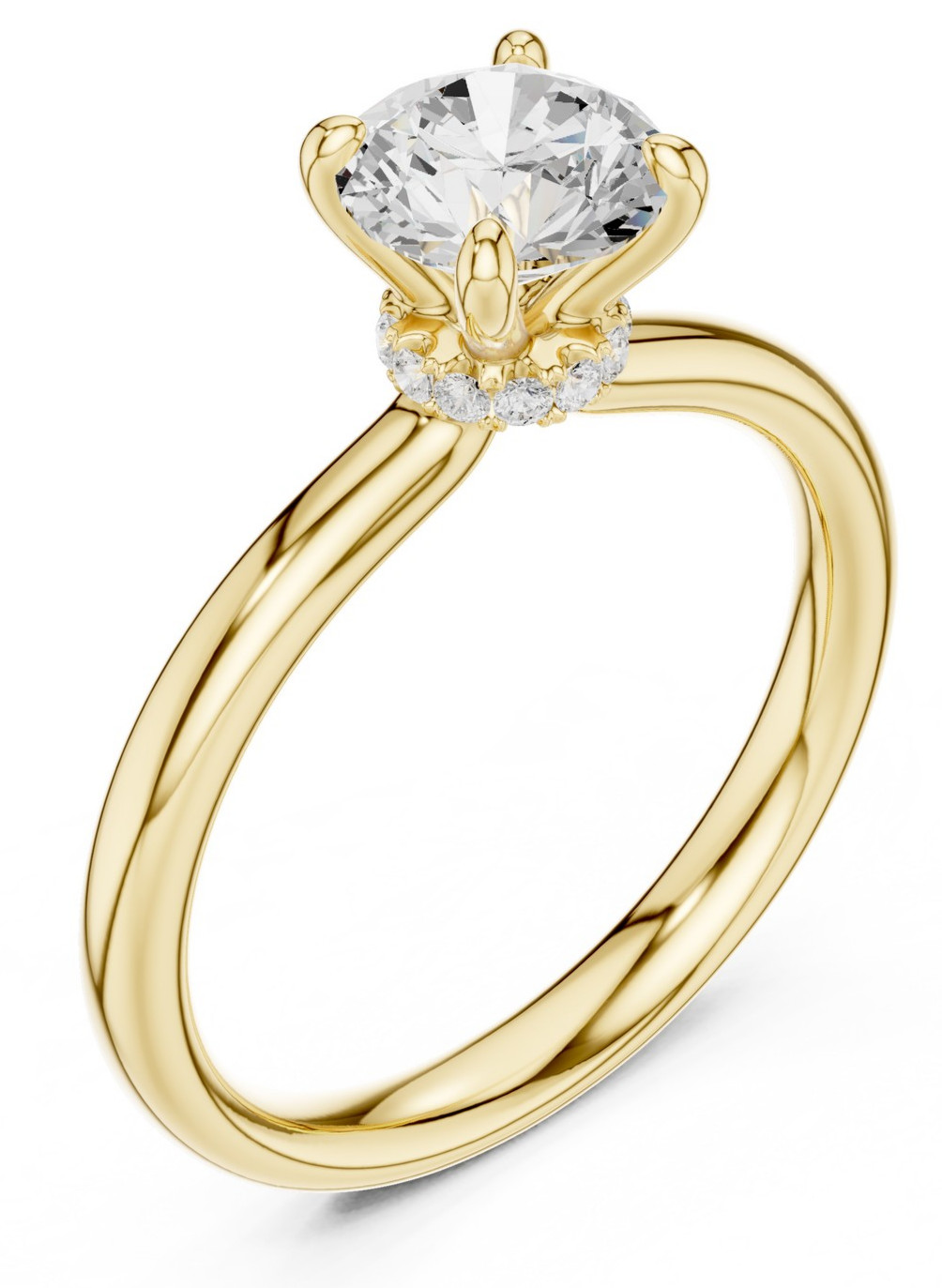 Certified VVS1 Natural Diamond Elegant Engagement Anniversary Ring 14K Gold Over