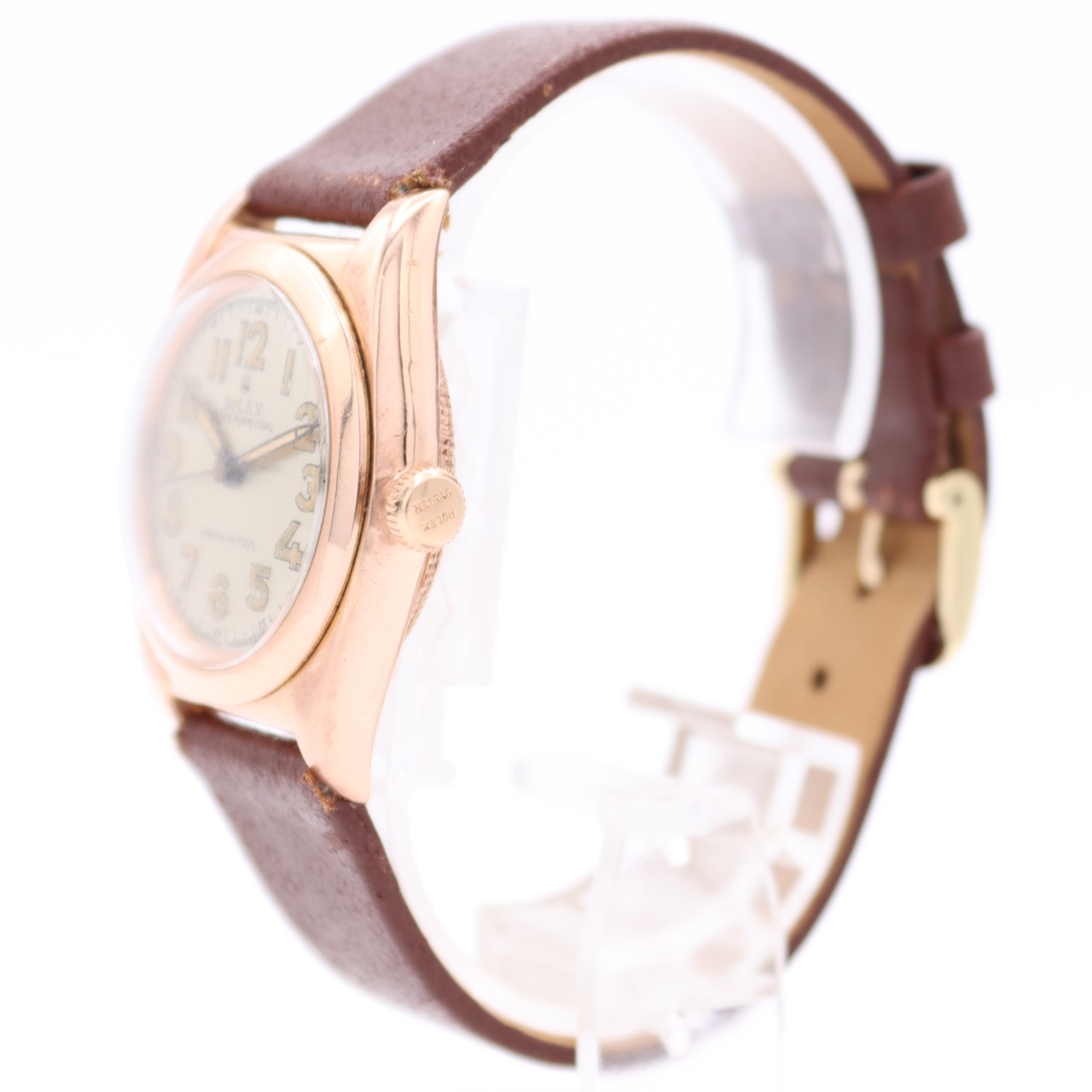 Vintage 32mm Rolex 3131 Oyster Perpetual “Bubbleback” Automatic 14k Rose Gold