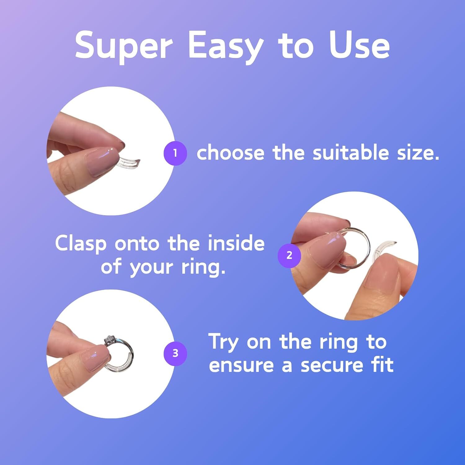 Ring Size Adjuster for Loose Rings 12 Pack | Invisible Ring Guard Insert & Spira