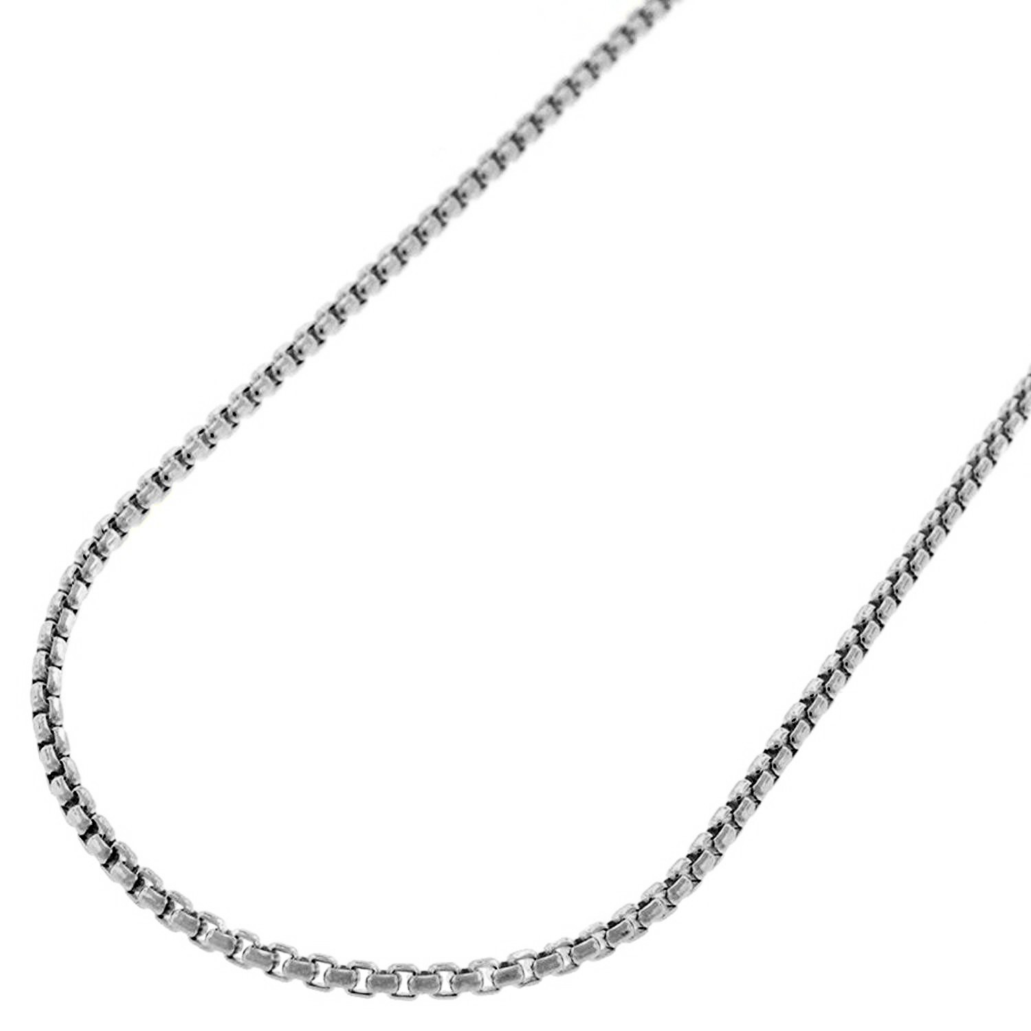 Verona Jewelers 925 Sterling Silver 1.5MM Unisex Box Chain Necklace sizes 16-30