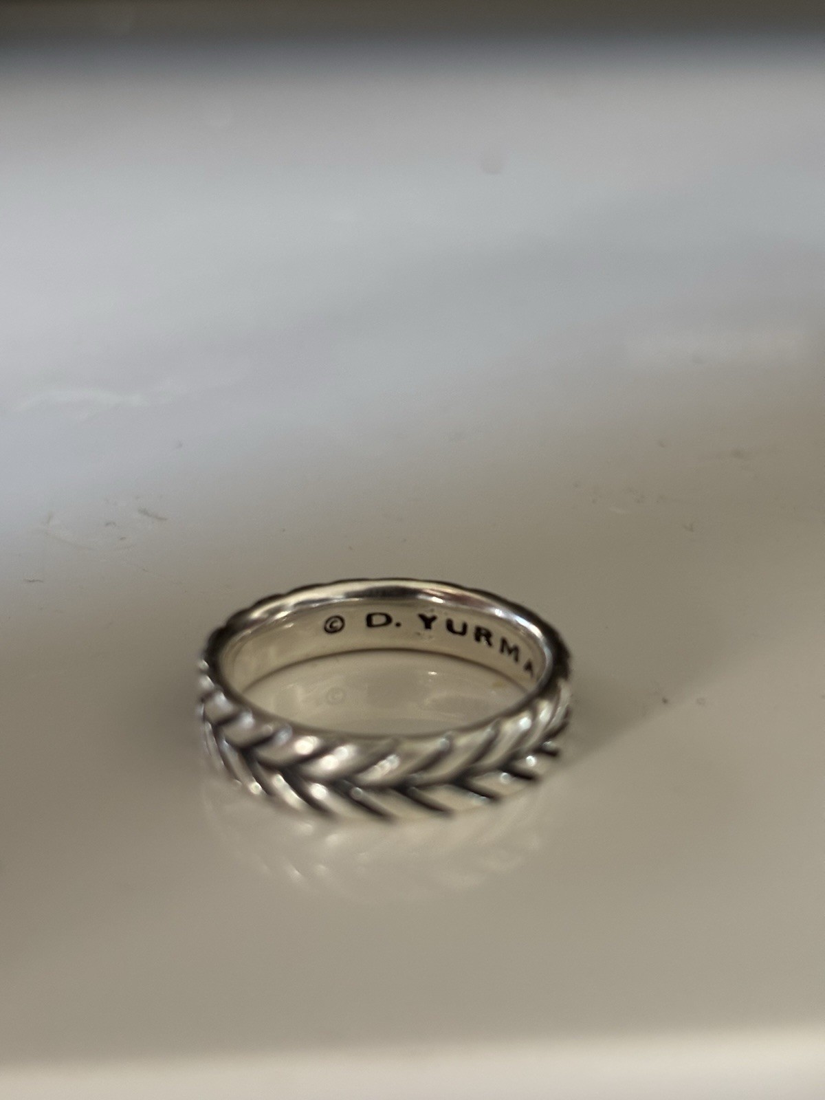 David Yurman Chevron Vintage Sterling Silver ring size 8
