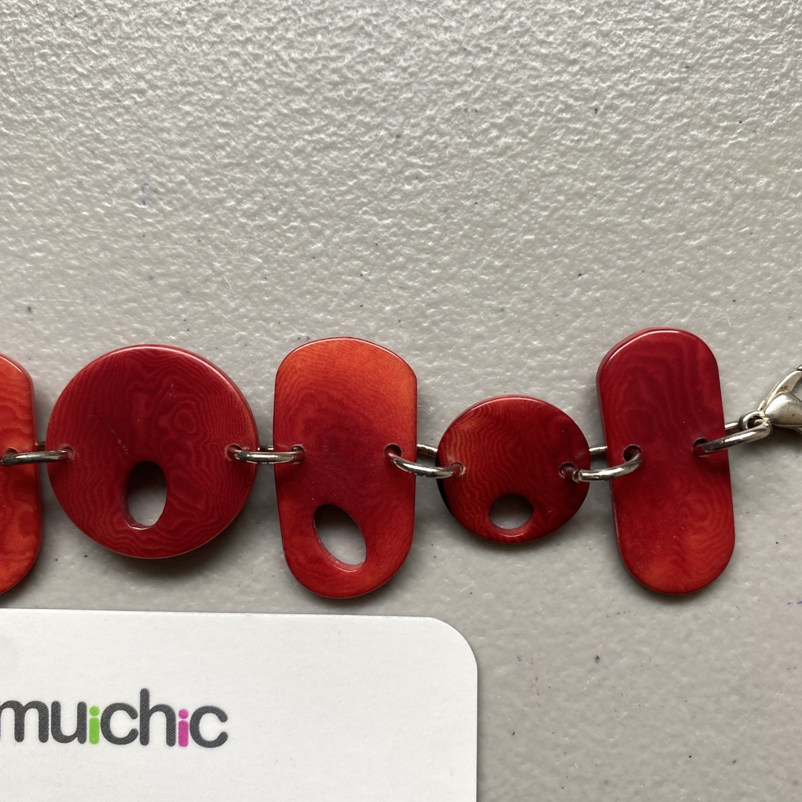 Chic Minimalist Bracelet Tagau Handmade Red Adjustable Modern