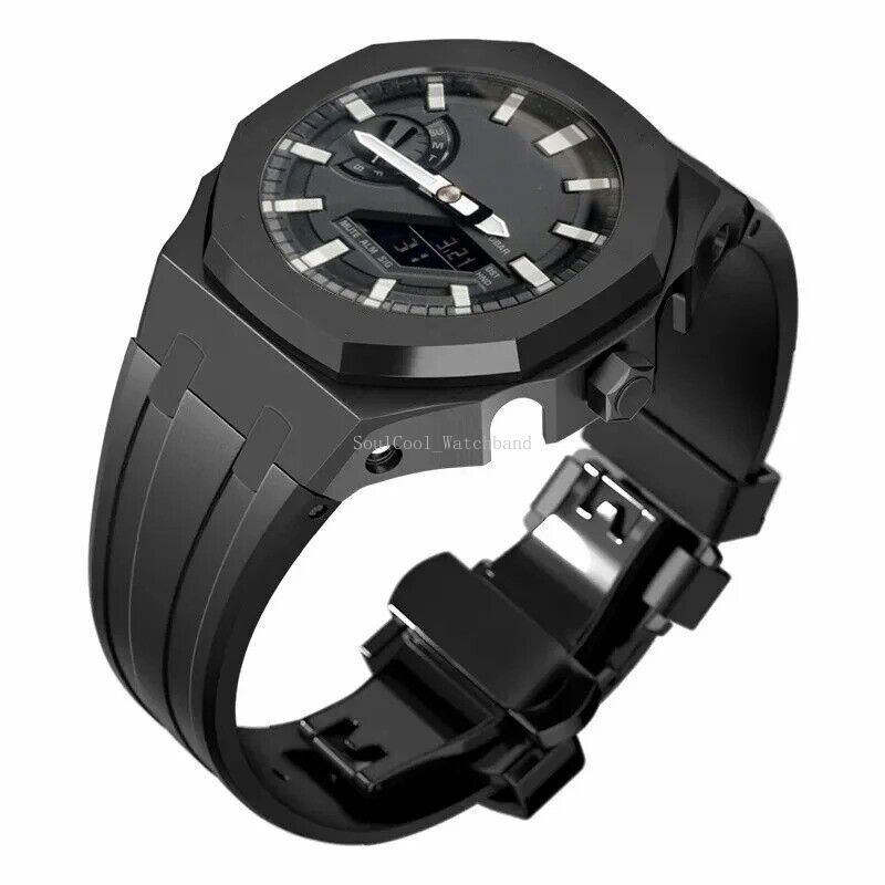 Gen 5th Metal Watch Bezel Case Mod Kit With Rubber Band For Casioak GA 2100/2110