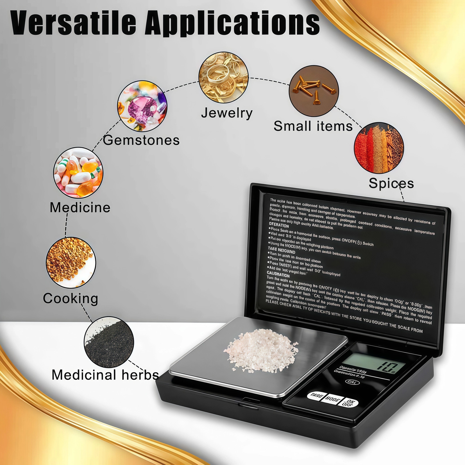Digital Scale 1000g x 0.1g Jewelry Gold Silver Coin Gram Pocket Size Herb Grain