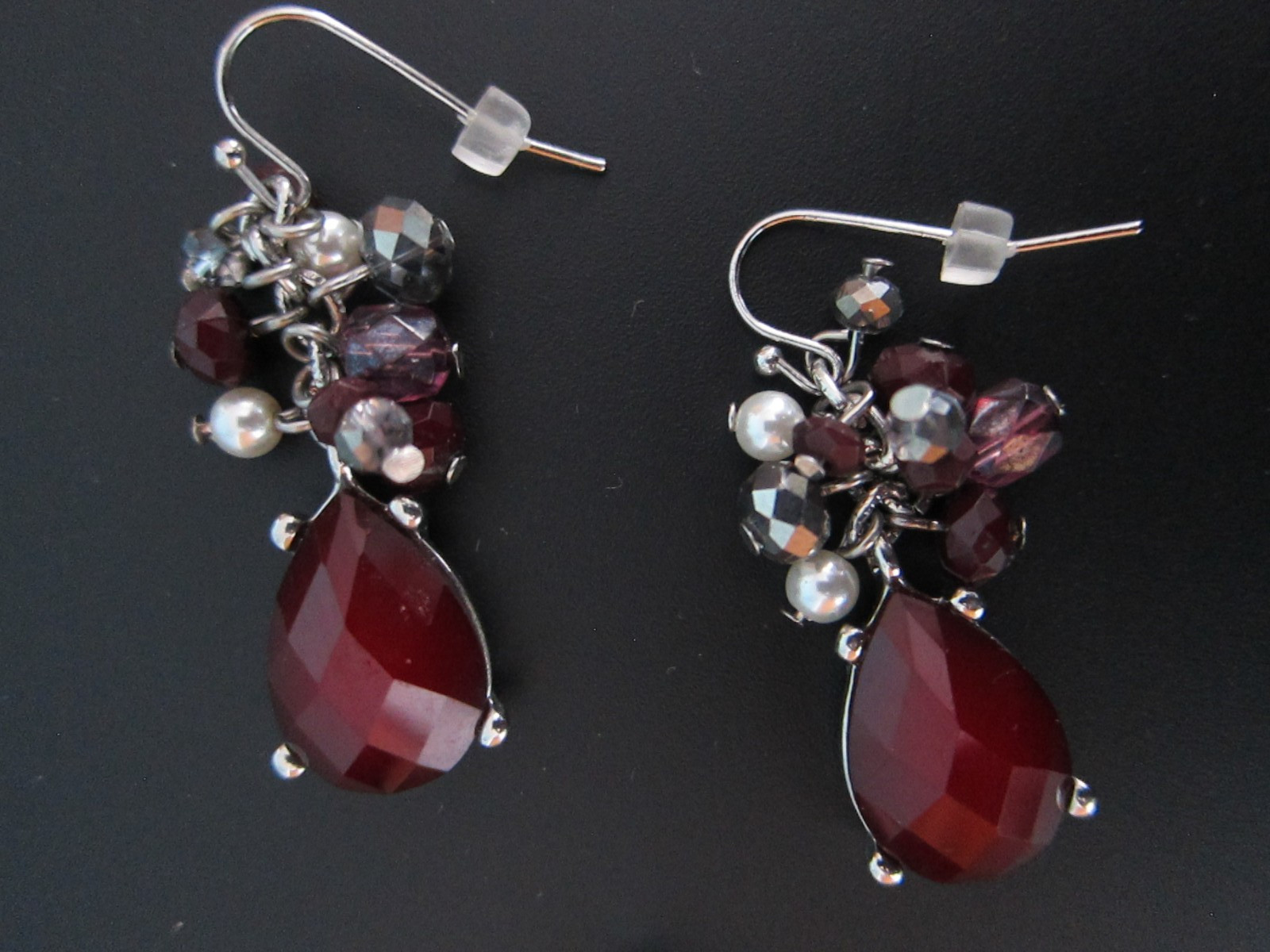 White House Black Market (WHBM) Burgundy Bracelet & Dangle Earrings Set