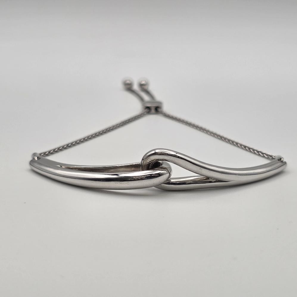 Kay Jewelers 925 Sterling Silver “Love & Be Loved” Interlocking Bolo Bracelet