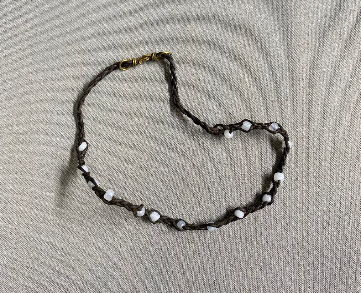 Simple Leather Braided Faux Pearl Bracelet Minimalist Handmade with love