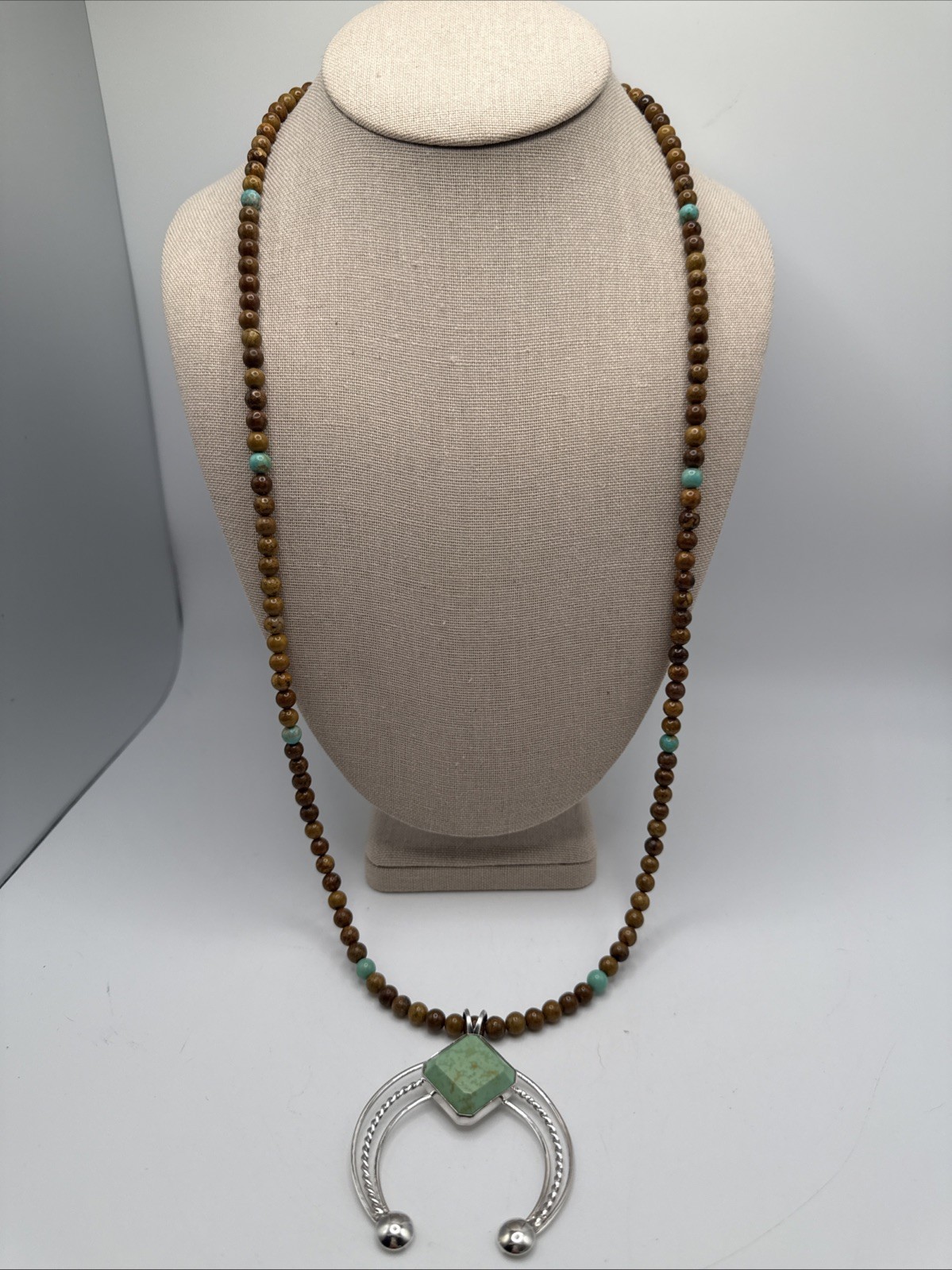 Jay King Mexican Campitos Turquoise & Jarosite Sterling Silver Naja Necklace
