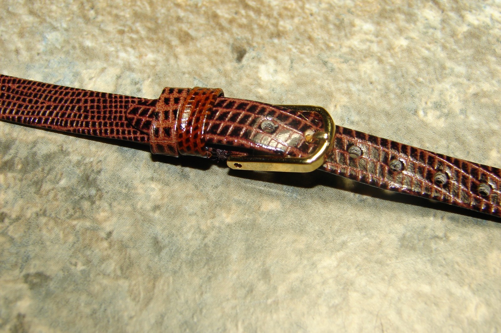 Ladies 8mm (5/16″) JB Champion Brown Lizard Calf Leather Watchband NOS