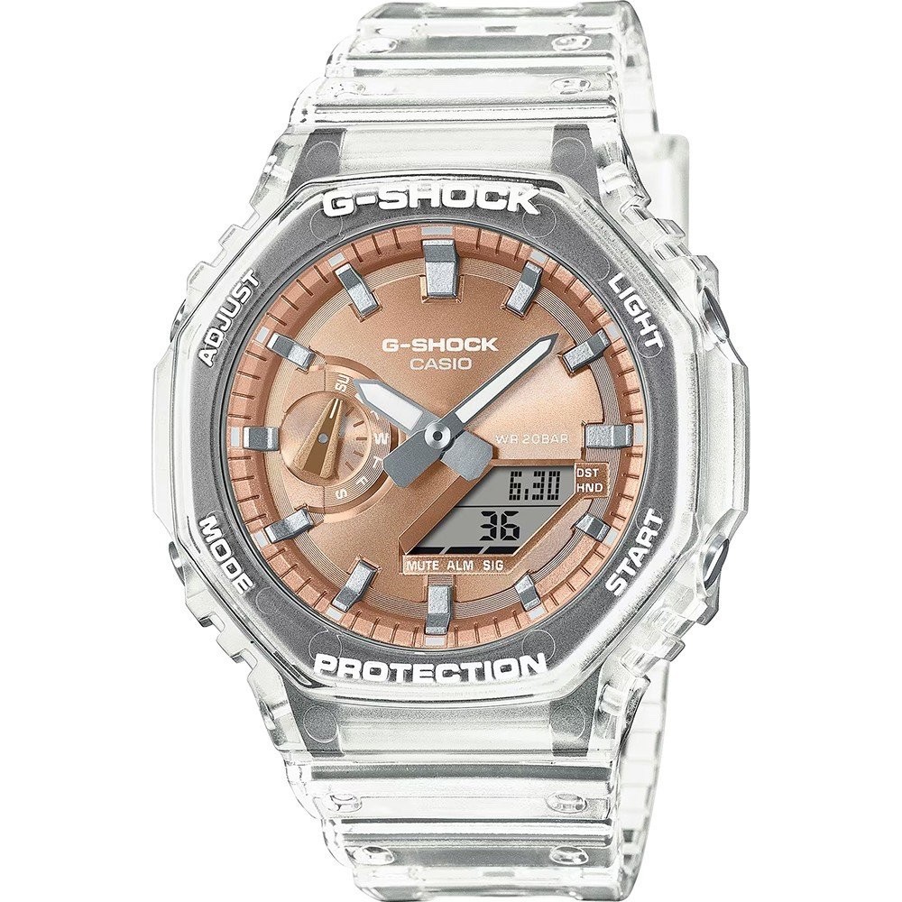 Casio Transparent Mens Analogue-Digital Watch G-shock GA-2100BM-7A5 |2100 Series