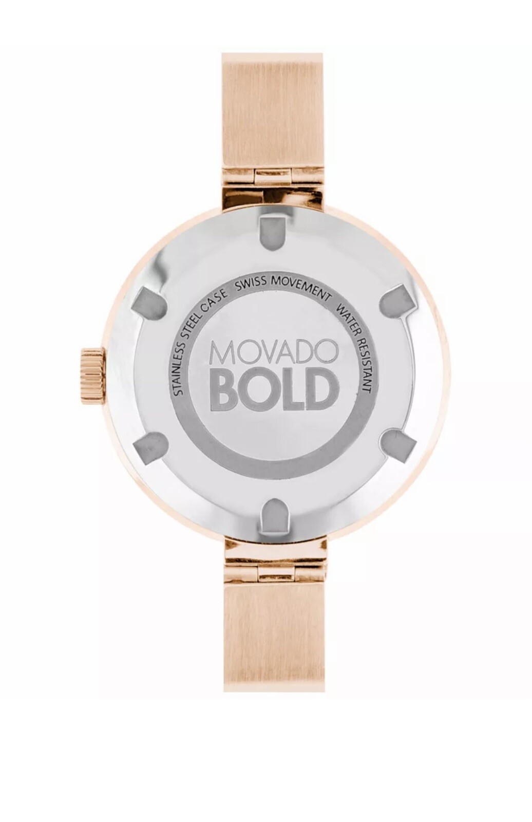 Brand New Movado Bold Women’s Rose Gold Crystal Dot Bangle Watch 3600202