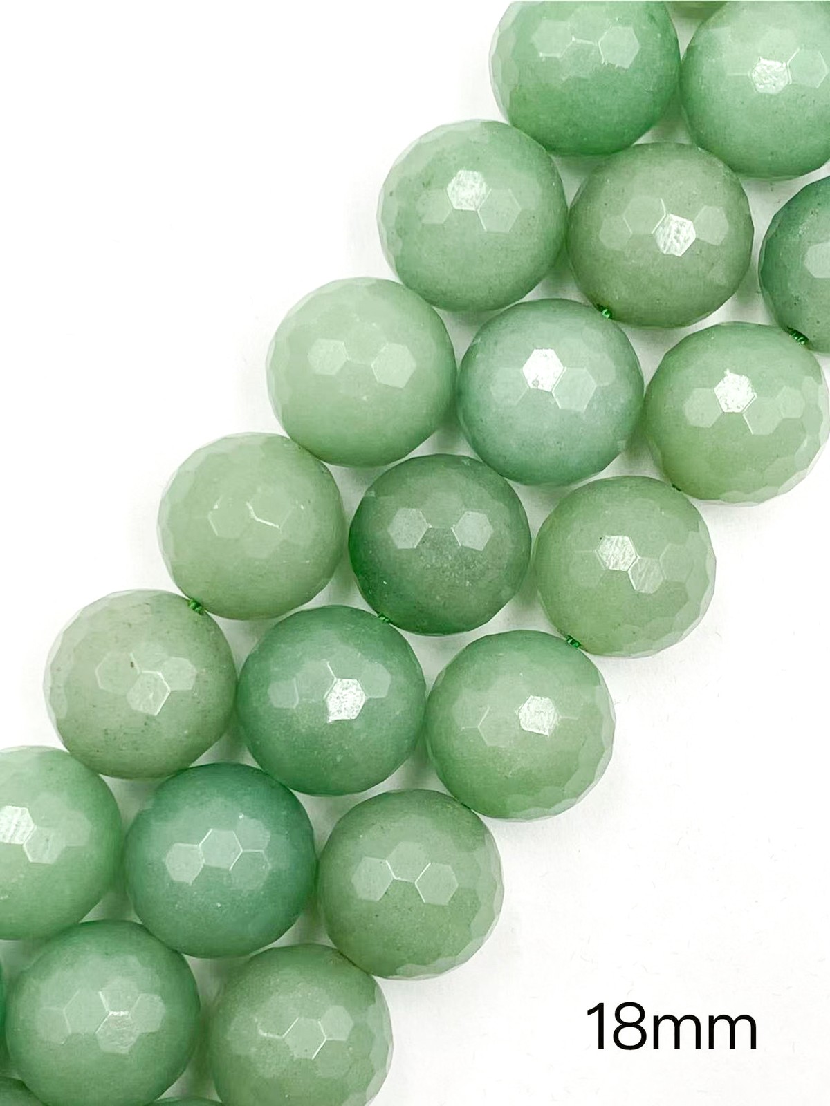 Natural Green Aventurine Faceted Round Beads Size 6mm to 20mm 15.5” Strand