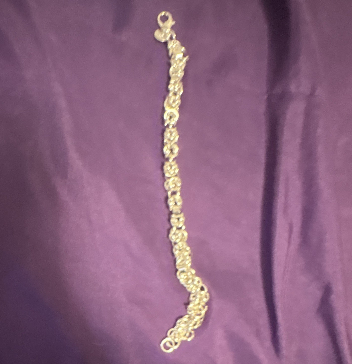 Rope Chain Link Bracelet, Metal, Lobster Clasp Closure, No Stone 925 silver