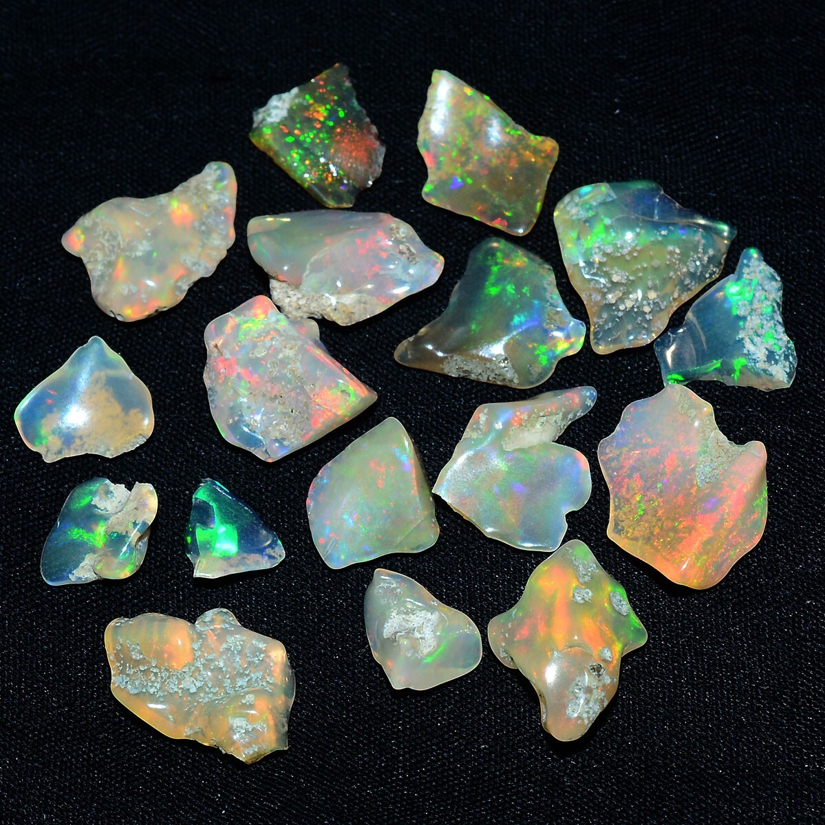 17 Pcs Natural Ethiopian Opal Rough AAA+ Grade Jumbo Welo Fire Raw Gemstones Lot