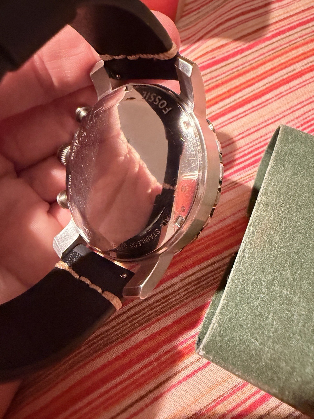 Fossil Nate JR1355 Chronograph Brown Wood-Dial – MINT