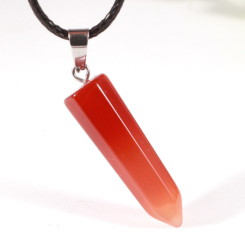Wholesale Natural Stone Pendulum Pillar Charms Point Pendants Fashion Beads