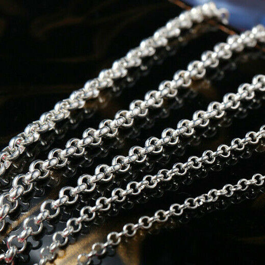 Pure Silver Chain For Women Men Sweater Link Real 999 Silver Necklace 16-24inchL