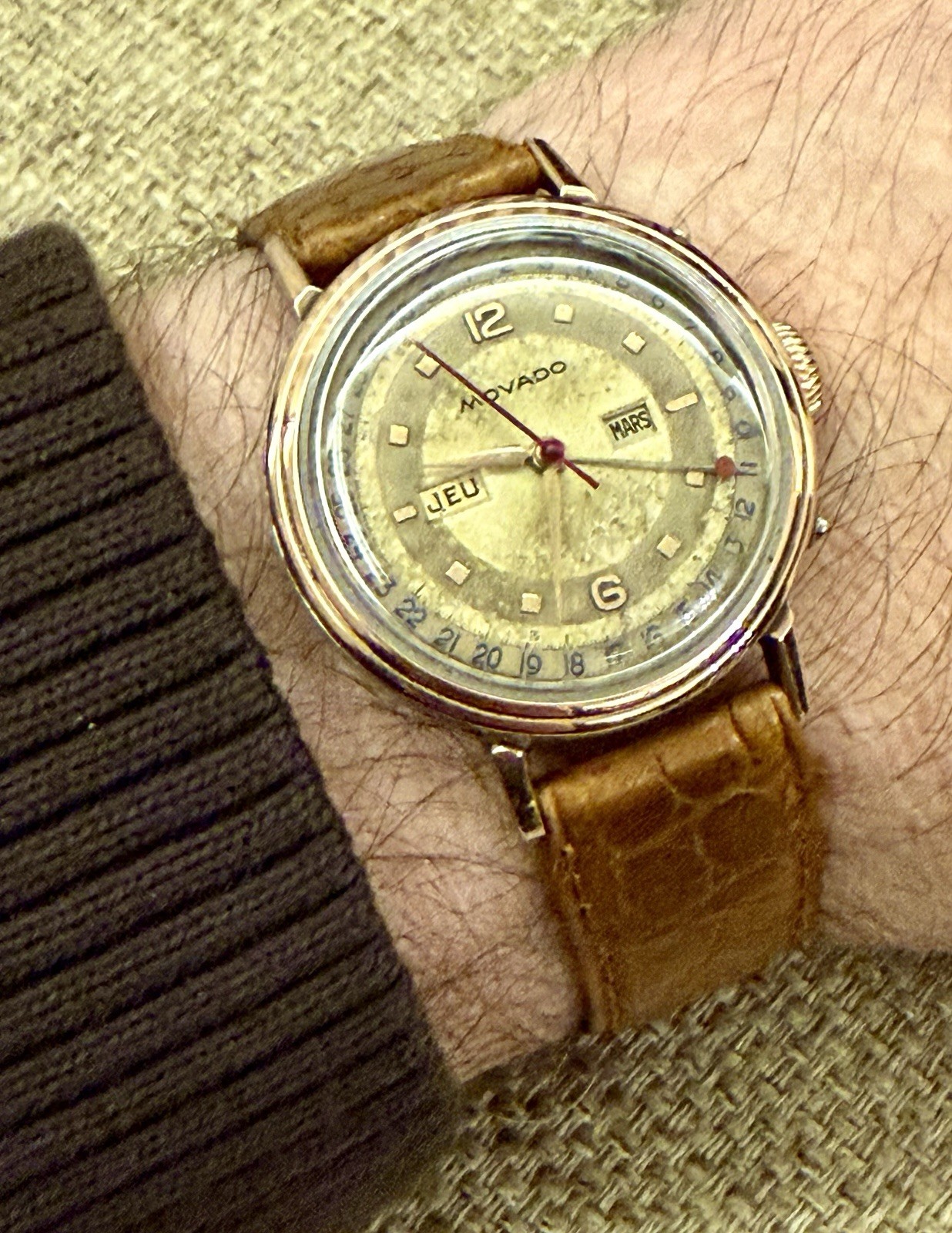 ⌚Ultra Rare Movado Triple Calendar Gold-Capped Hand-Wind Vintage Swiss⌚