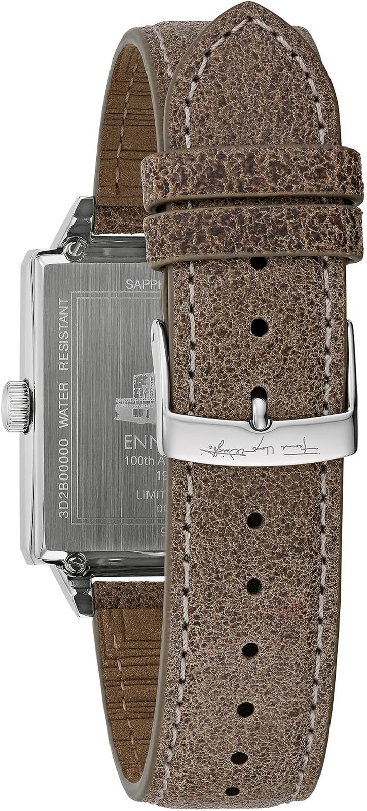 Frank Lloyd Wright ‘Ennis House’ Limited Edition Men’s Silver Watch, Grey Strap
