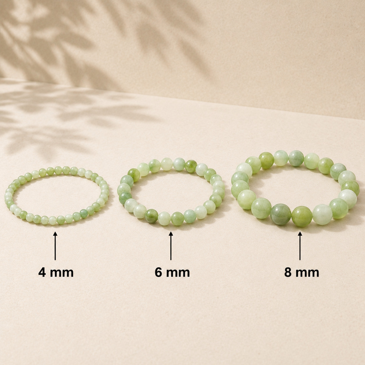 Green Serpentine Jade Light Gemstone Bracelet Natural Stone 4mm / 6mm / 8mm