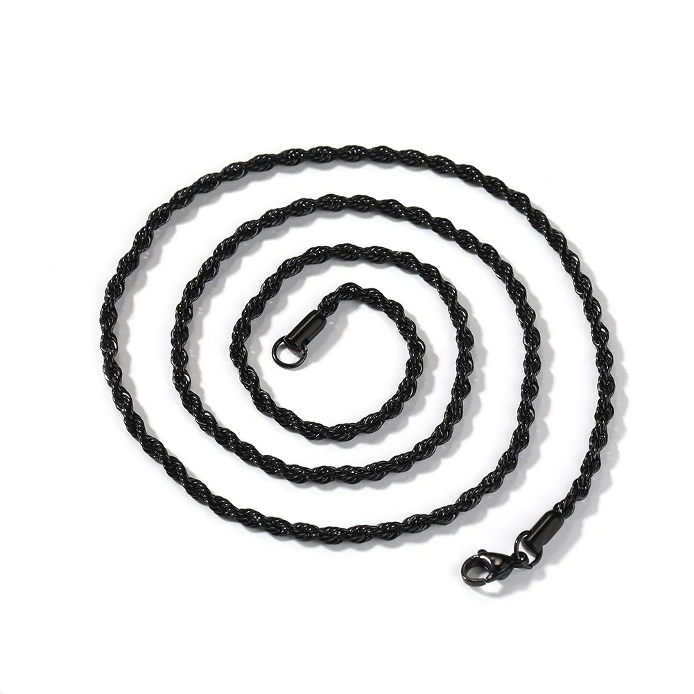 2mm Titanium Steel Twisted Chain Necklace Simple Men Necklace Hip Hop Men Stainl