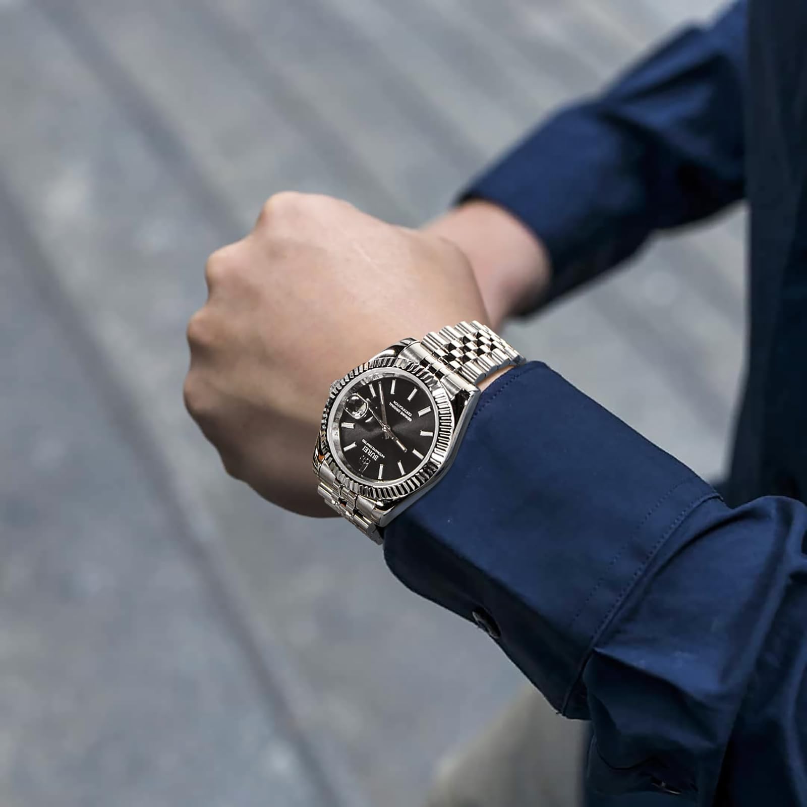 Men’s Classic Luxury Watch Stainless Steel Waterproof Machine Watch Fashion D…