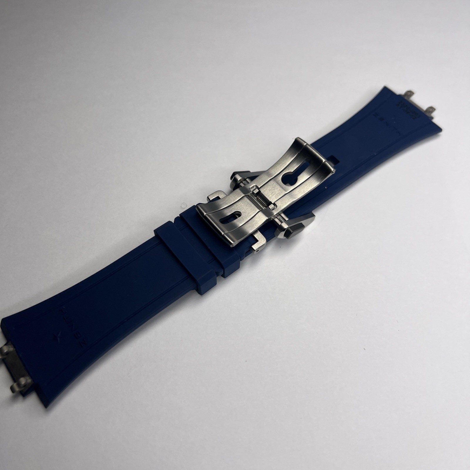 Zenith Blue Rubber Strap & 20mm Stainless Steel Deployant Clasp For Defy Extreme