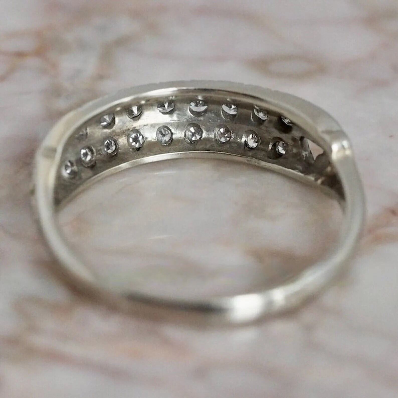 0.36Ct White Round Moissanite Wedding Anniversary Band Ring 925 Sterling Silver