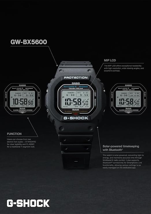 CASIO G-SHOCK GW-BX5600-1JF Black MIP LCD Bluetooth Solar Radio Men’s Genuine