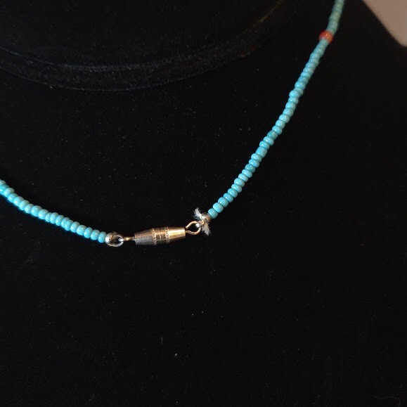 Vintage 15″ Turquoise and Coral Necklace